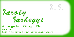 karoly varhegyi business card