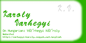 karoly varhegyi business card